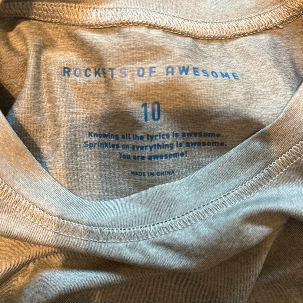 Girls Size 10 Rockets Of Awesome Matching Pants Shirt Set Gray leggings Stretch - Picture 4 of 9